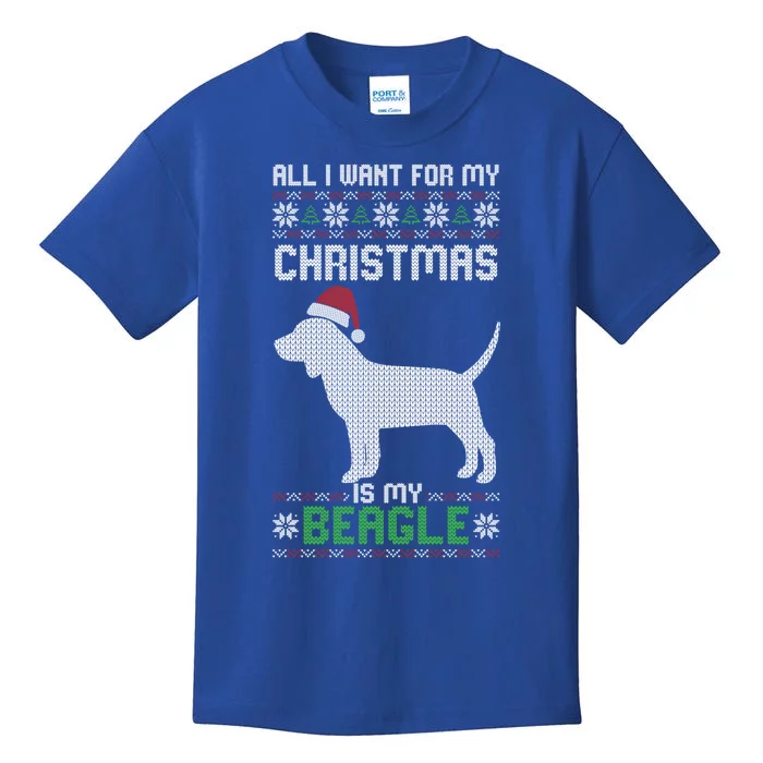 All I Want For My Christmas Poodle Cute Dog Ugly Xmas Pajama Gift Kids T-Shirt