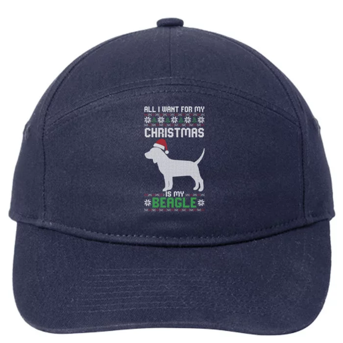 All I Want For My Christmas Poodle Cute Dog Ugly Xmas Pajama Gift 7-Panel Snapback Hat