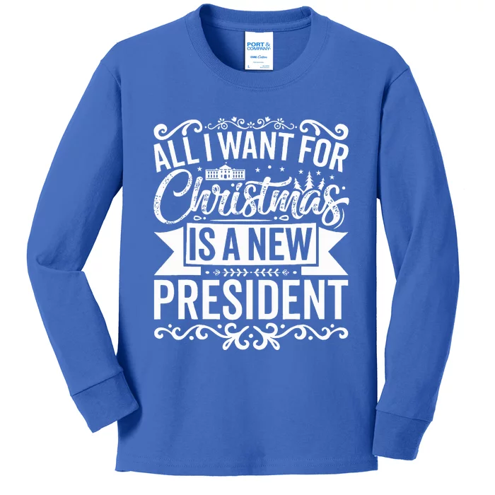 All I Want For Christmas Is A New President Xmas Sweater Kids Long Sleeve Shirt