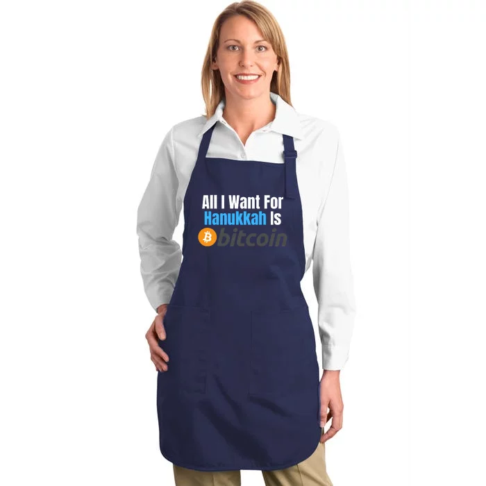 All I Want For Hanukkah Is Bitcoin, Retirement Plan Crypto, Bitcoin Plan B Full-Length Apron With Pocket