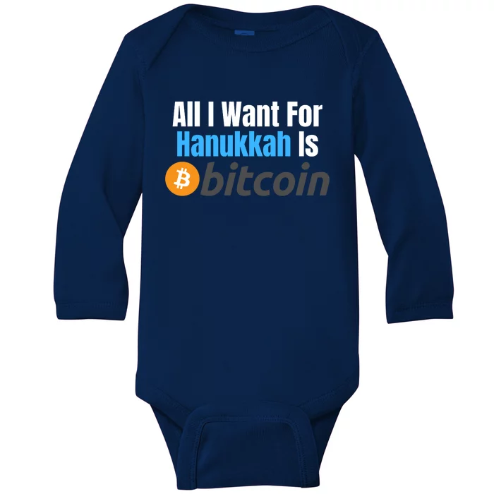 All I Want For Hanukkah Is Bitcoin, Retirement Plan Crypto, Bitcoin Plan B Baby Long Sleeve Bodysuit