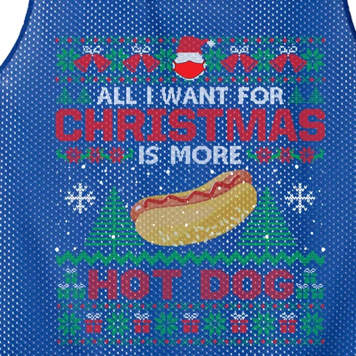 All I Want Is Hot Dog Christmas Pajama Party Cute Gift Mesh Reversible Basketball Jersey Tank