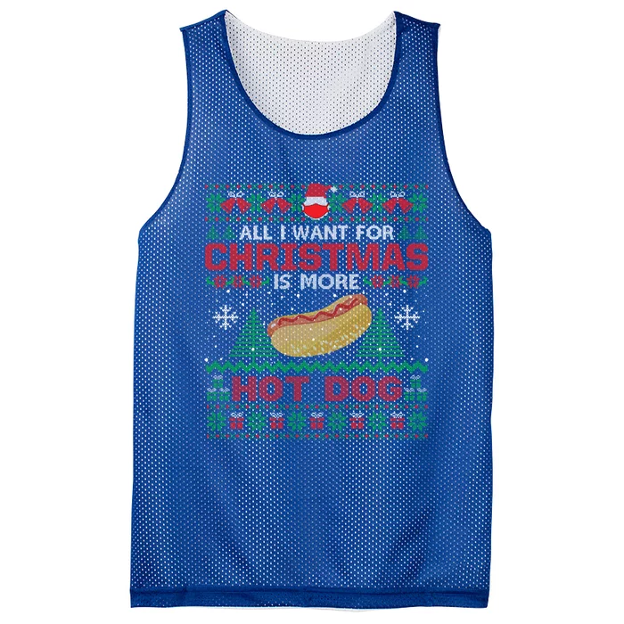 All I Want Is Hot Dog Christmas Pajama Party Cute Gift Mesh Reversible Basketball Jersey Tank