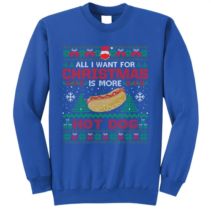 All I Want Is Hot Dog Christmas Pajama Party Cute Gift Tall Sweatshirt