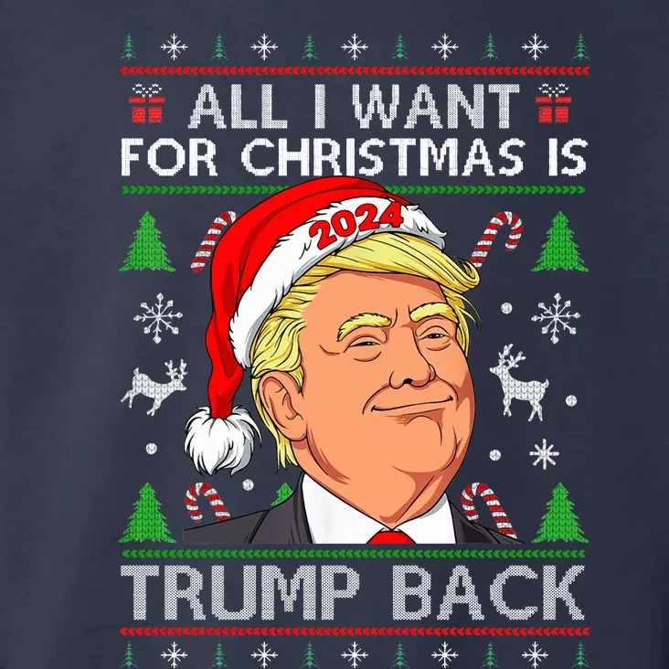 All I Want For Christmas Is Trump Back 2024 Ugly Sweater Toddler Hoodie