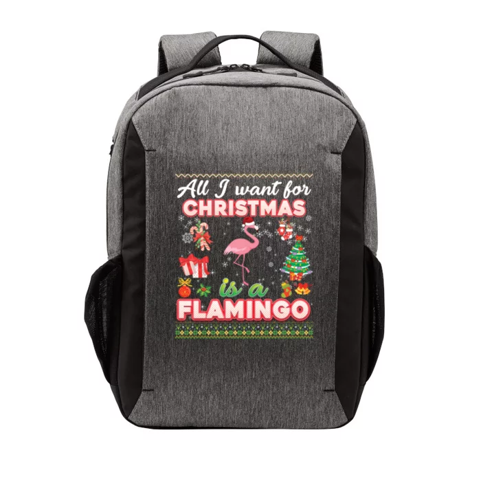 All I Want For Christmas Is A Flamingo Ugly Sweater Farmer Great Gift Vector Backpack