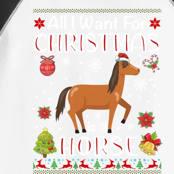 All I Want For Christmas Is A Horse Funny Xmas Holiday Gift Toddler Fine Jersey T-Shirt