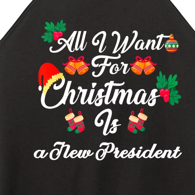 All I Want For Christmas Is New President Women’s Perfect Tri Rocker Tank