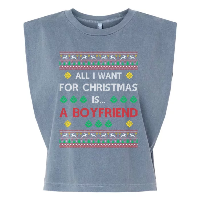 All I Want For Christmas Is A Friend Gift Garment-Dyed Women's Muscle Tee