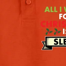 All I Want For Christmas Is Sleep Funny Gift Dry Zone Grid Performance Polo