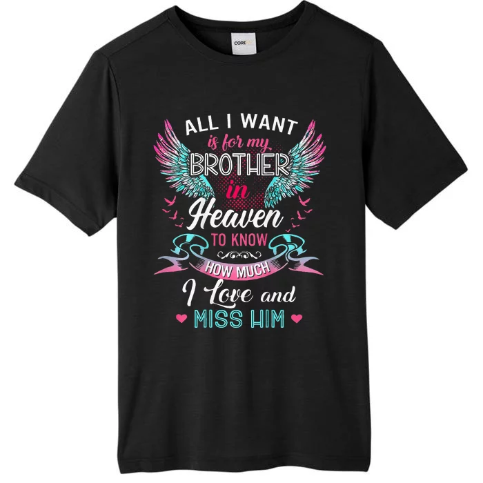 All I Want Is For My Brother In Heaven Angel Wings Love Him ChromaSoft Performance T-Shirt