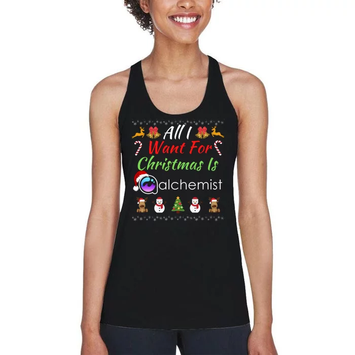 All I Want For Christmas Is Alchemist Coin Alchemist Crypto Women's Racerback Tank