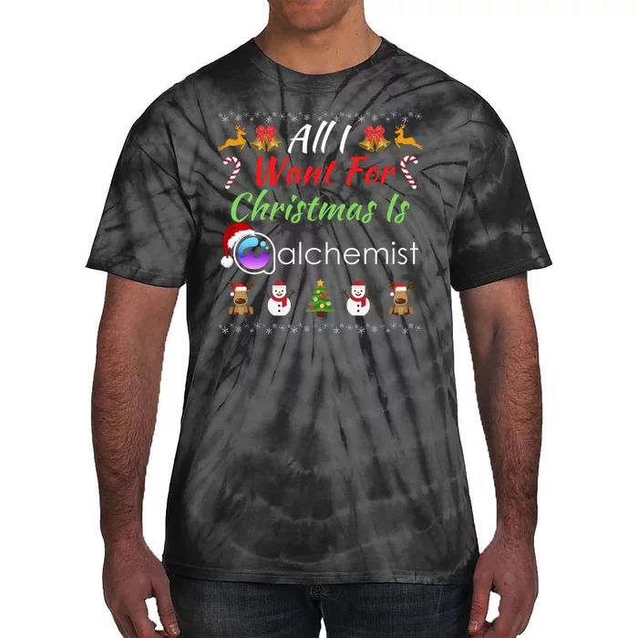 All I Want For Christmas Is Alchemist Coin Alchemist Crypto Tie-Dye T-Shirt