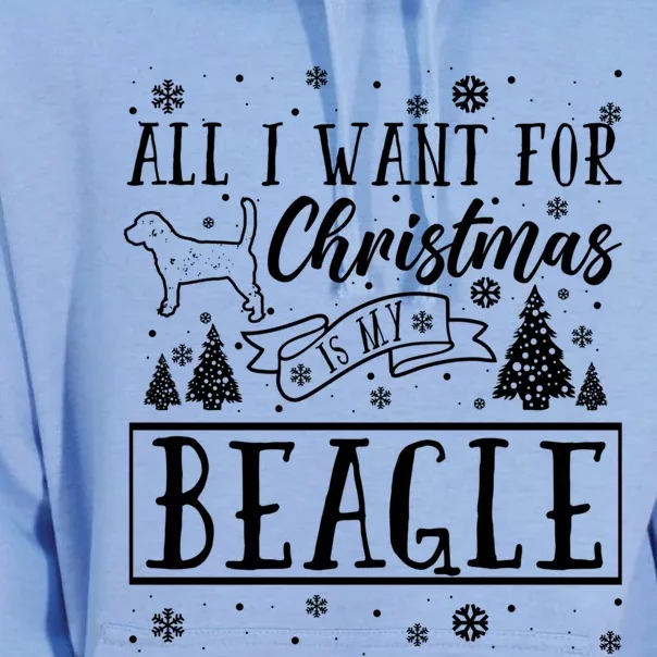 All I Want For Christmas Is My Beagle Funny Xmas Funny Gift Unisex Surf Hoodie