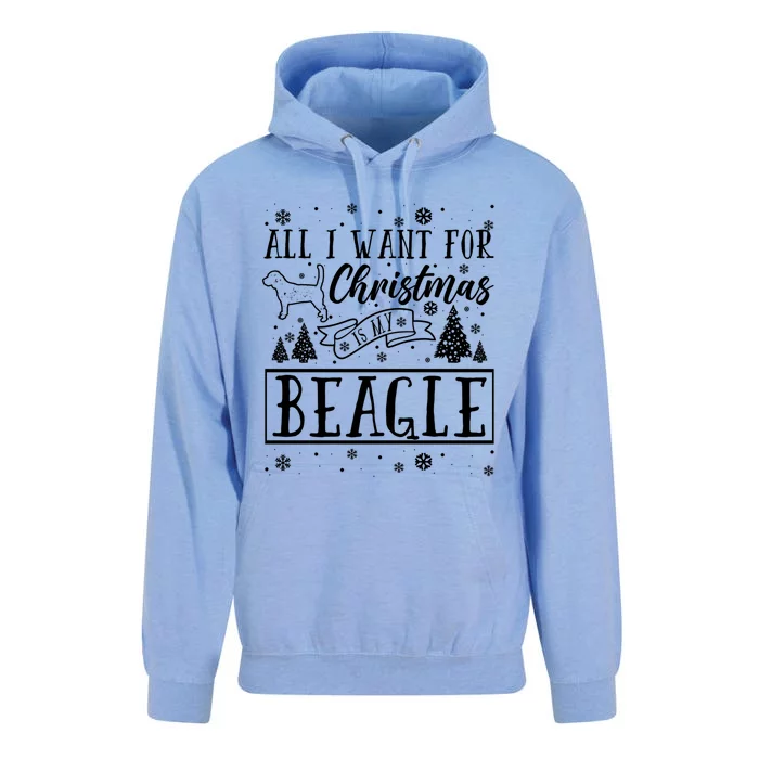 All I Want For Christmas Is My Beagle Funny Xmas Funny Gift Unisex Surf Hoodie