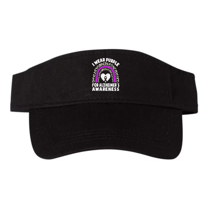 Alzheimers I Wear Purple For Alzheimers Awareness Rainbow Valucap Bio-Washed Visor