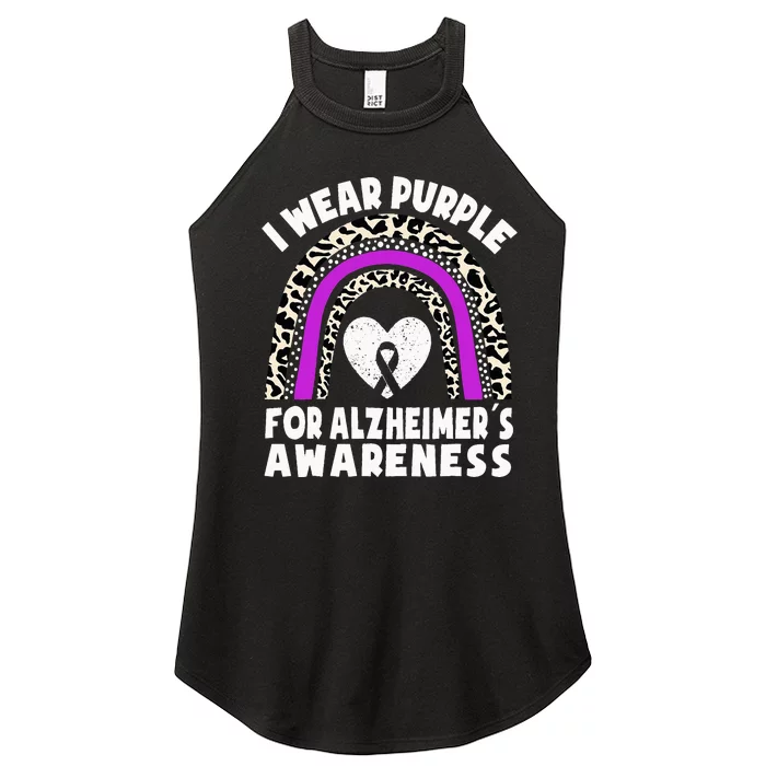 Alzheimers I Wear Purple For Alzheimers Awareness Rainbow Women’s Perfect Tri Rocker Tank