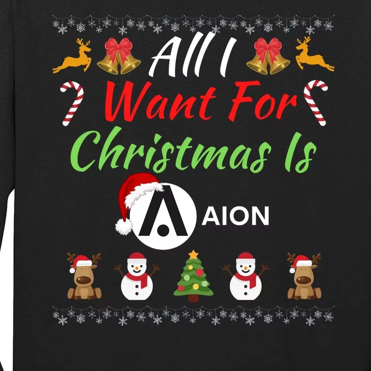 All I Want For Christmas Is AION, HODL AION, Crypto AION Logo Long Sleeve Shirt