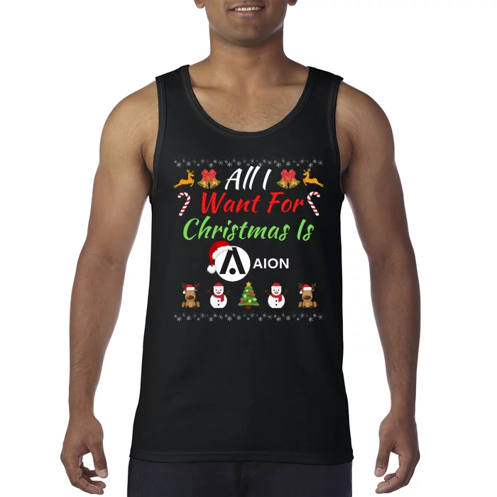 All I Want For Christmas Is AION, HODL AION, Crypto AION Logo Tank Top