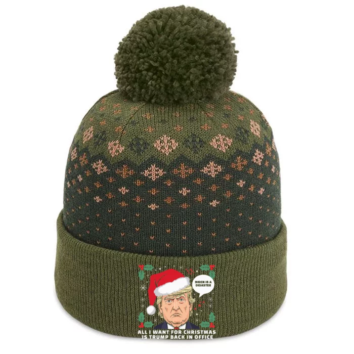 All I Want For Christmas Is Trump Back In Office Funny The Baniff Cuffed Pom Beanie