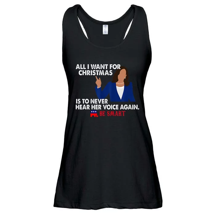 All I Want For Christmas Is To Never Hear Her Voice Again Ladies Essential Flowy Tank