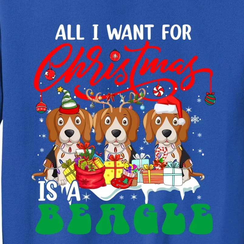 All I Want For Xmas Is A Beagle Three Santa Reindeer Dogs Gift Sweatshirt