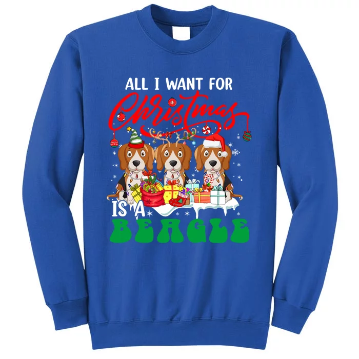 All I Want For Xmas Is A Beagle Three Santa Reindeer Dogs Gift Sweatshirt