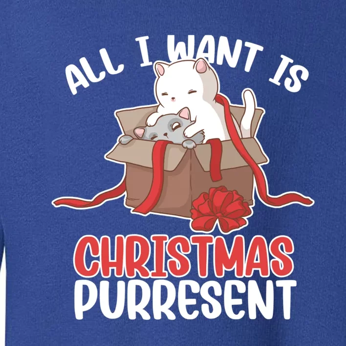 All I Want Is Christmas Purresent Kitten Cat Christmas Cool Gift Toddler Sweatshirt