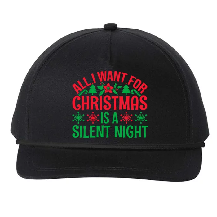 All I Want For Christmas Is A Silent Night Snapback Five-Panel Rope Hat