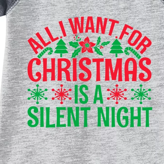 All I Want For Christmas Is A Silent Night Infant Baby Jersey Bodysuit