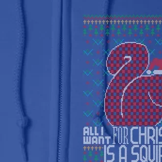 All I Want Is A Squirrel Red Plaid Ugly Christmas Sweater Gift Full Zip Hoodie