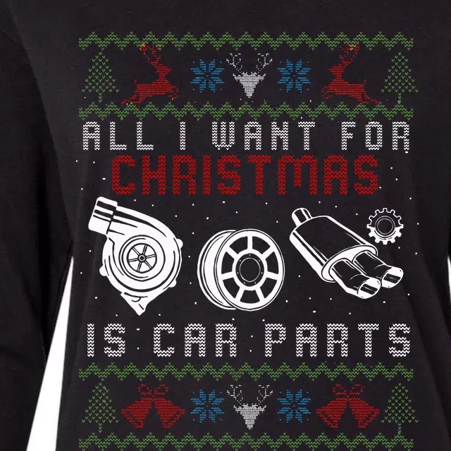 All I Want For Christmas Is More Car Parts Ugly Christmas Womens Cotton Relaxed Long Sleeve T-Shirt