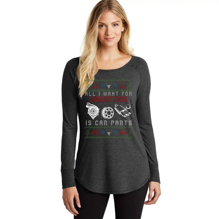 All I Want For Christmas Is More Car Parts Ugly Christmas Women's Perfect Tri Tunic Long Sleeve Shirt