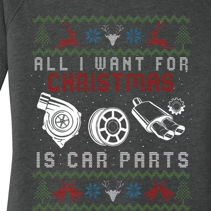 All I Want For Christmas Is More Car Parts Ugly Christmas Women's Perfect Tri Tunic Long Sleeve Shirt