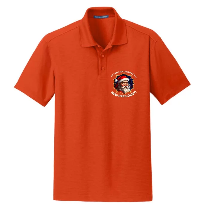 All I Want For Christmas Is A New President Santa Claus Dry Zone Grid Performance Polo