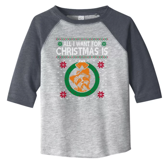 All I Want For Christmas Is Yorkshire Terriers Gift Toddler Fine Jersey T-Shirt