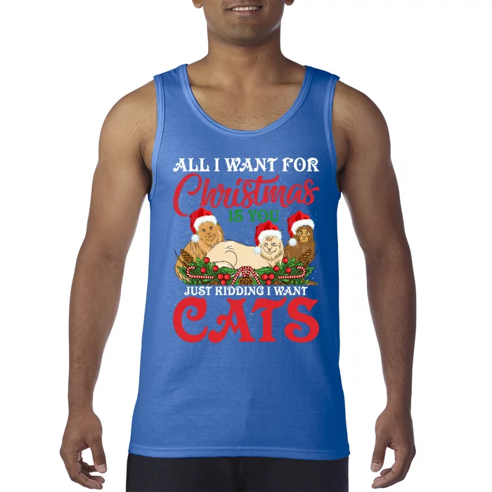 All I Want For Christmas Is Cats Funny Xmas Cat Lover Gift Tank Top