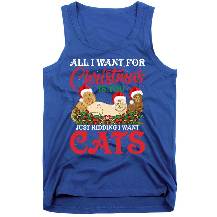 All I Want For Christmas Is Cats Funny Xmas Cat Lover Gift Tank Top