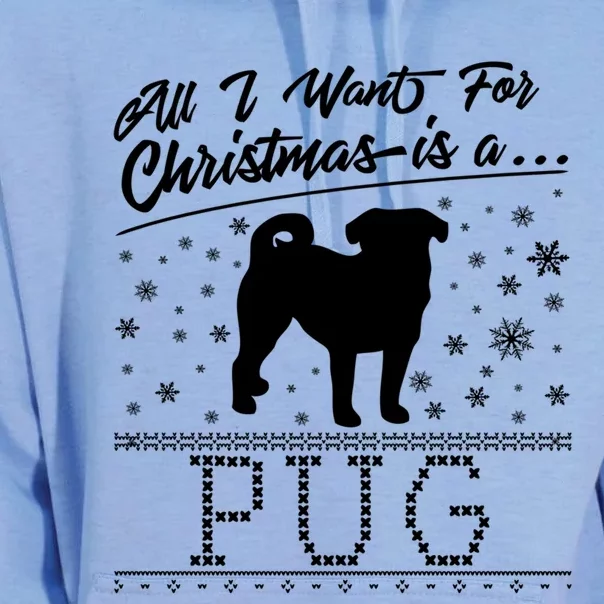 All I Want For Christmas Is A Pug Cute Gift Unisex Surf Hoodie