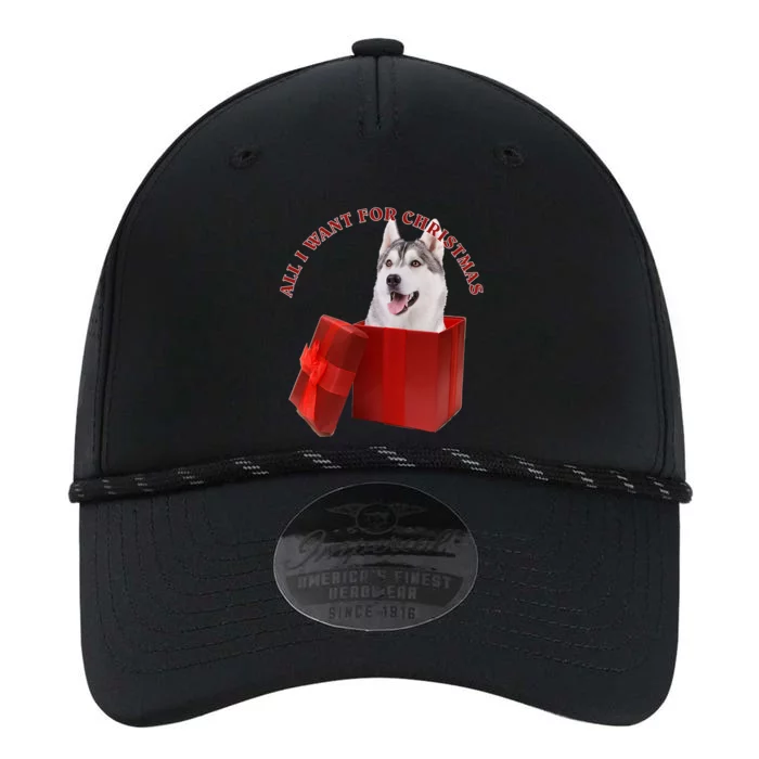 All I Want For Christmas Siberian Husky Gift Performance The Dyno Cap