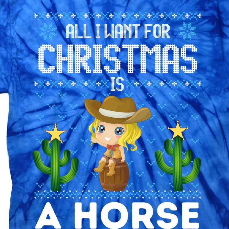 All I Want For Christmas Is A Horse Cow Xmas Sweater Fun Great Gift Tie-Dye T-Shirt