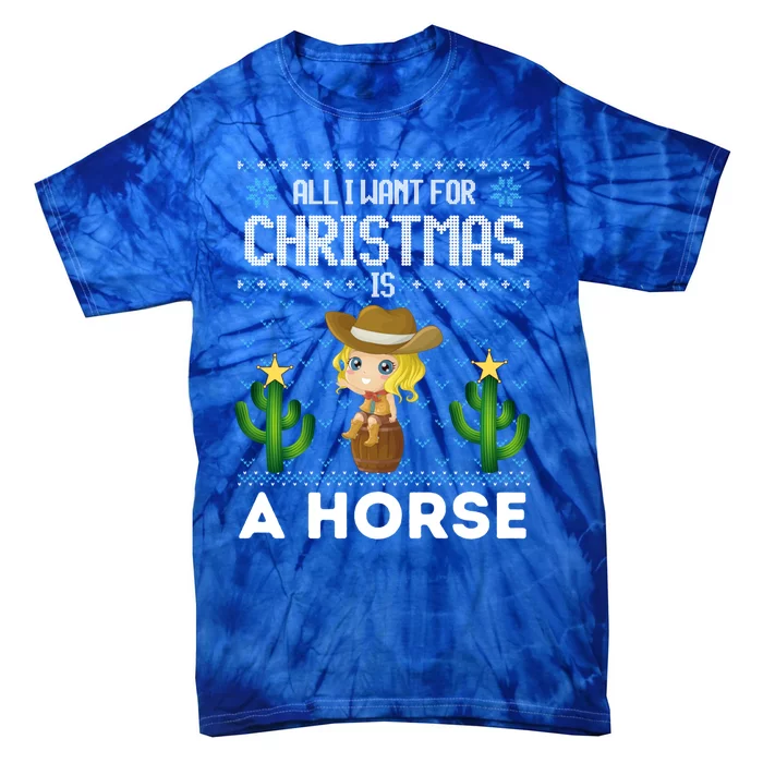 All I Want For Christmas Is A Horse Cow Xmas Sweater Fun Great Gift Tie-Dye T-Shirt