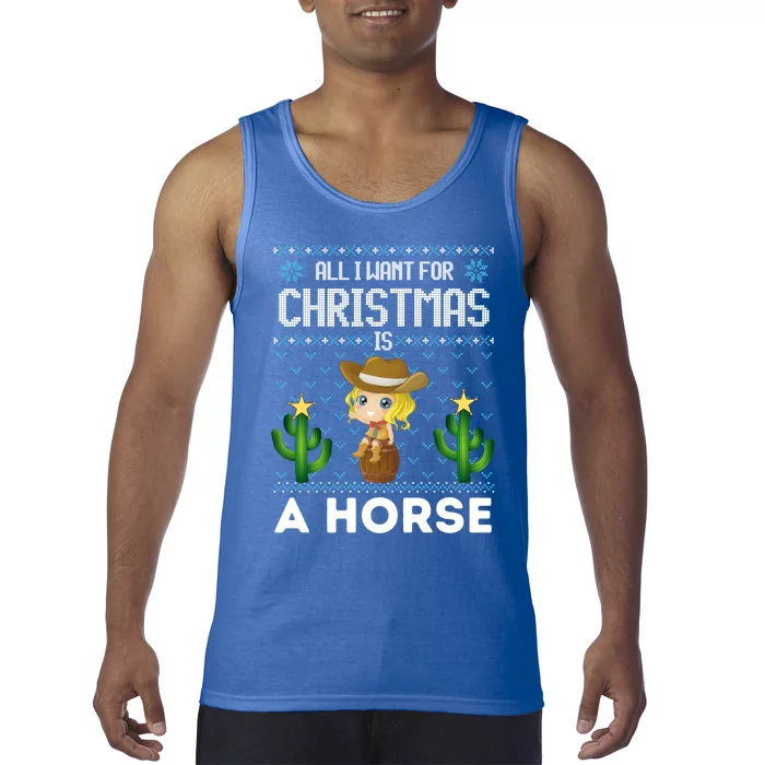 All I Want For Christmas Is A Horse Cow Xmas Sweater Fun Great Gift Tank Top