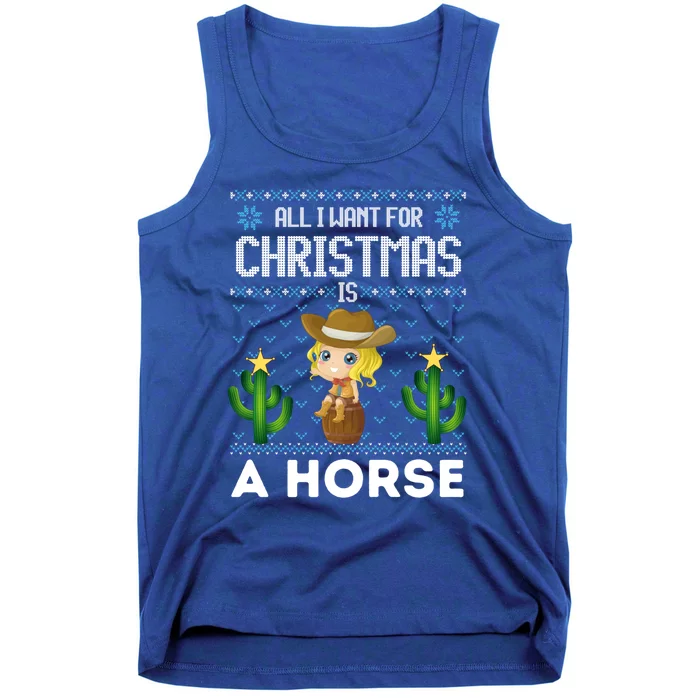 All I Want For Christmas Is A Horse Cow Xmas Sweater Fun Great Gift Tank Top