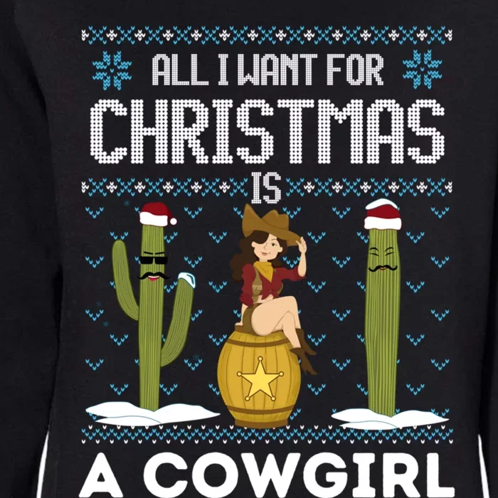 All I Want For Christmas Is A Horse Cow Xmas Sweater Fun Gift Womens California Wash Sweatshirt