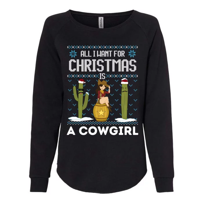 All I Want For Christmas Is A Horse Cow Xmas Sweater Fun Gift Womens California Wash Sweatshirt