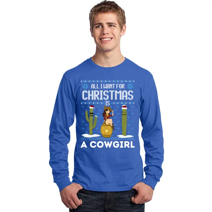 All I Want For Christmas Is A Horse Cow Xmas Sweater Fun Gift Tall Long Sleeve T-Shirt