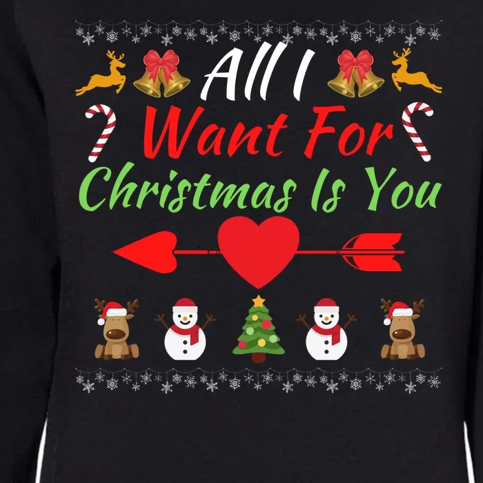 All I Want For Christmas Is You Matching Couples Christmas Couples Matching Womens California Wash Sweatshirt