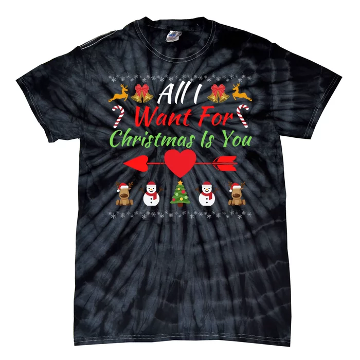 All I Want For Christmas Is You Matching Couples Christmas Couples Matching Tie-Dye T-Shirt