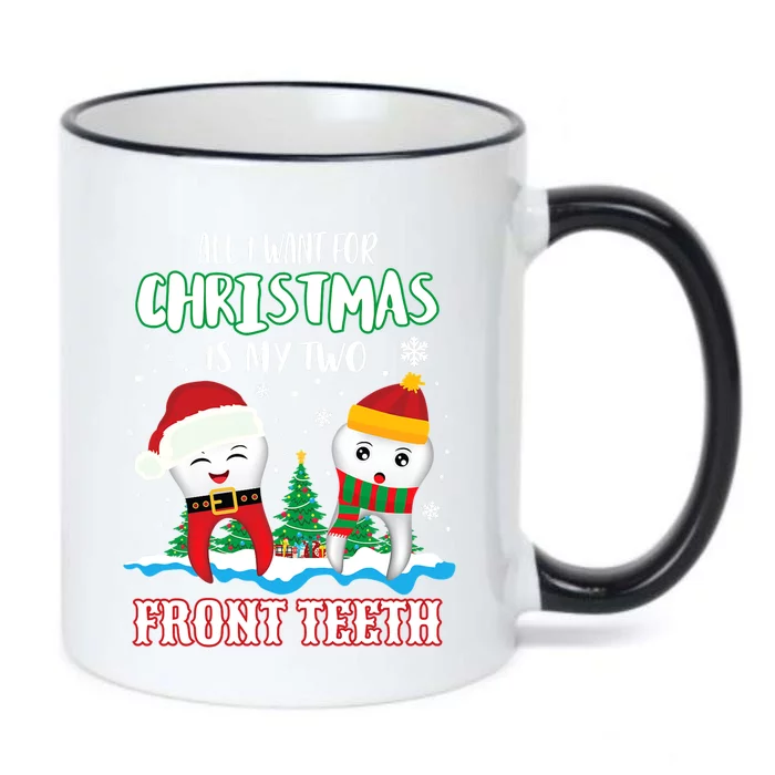 All I Want For Christmas Is My Two Front Teeth Xmas Gift Black Color Changing Mug